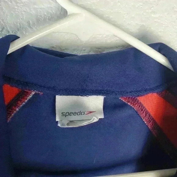 Speedo Red Blue Full Zip Jacket Sz Sm - Picture 4 of 8